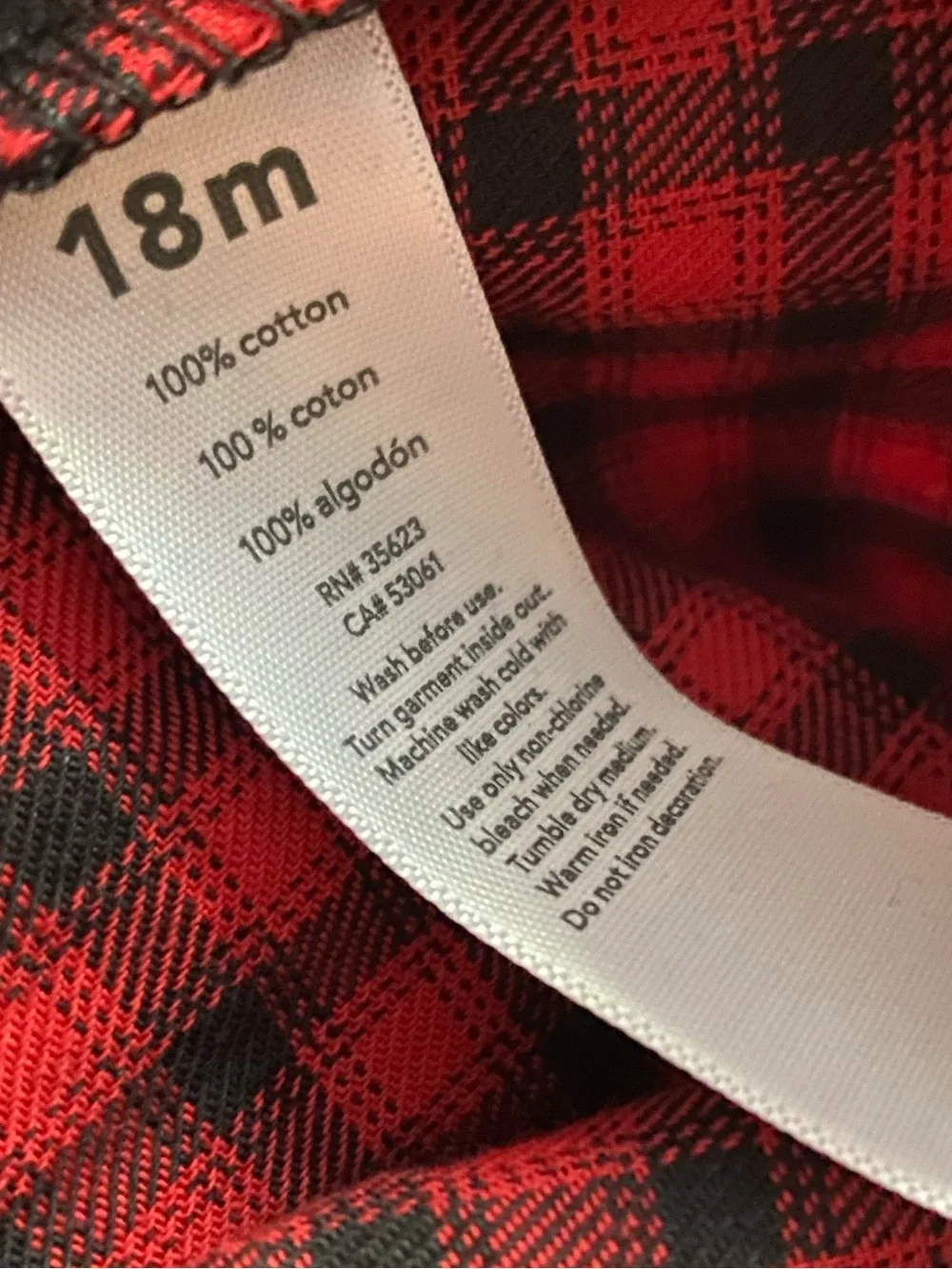 Carter’s Red and Black Girls' Plaid Dress with Black Sherpa Vest NWT Size 18mths
